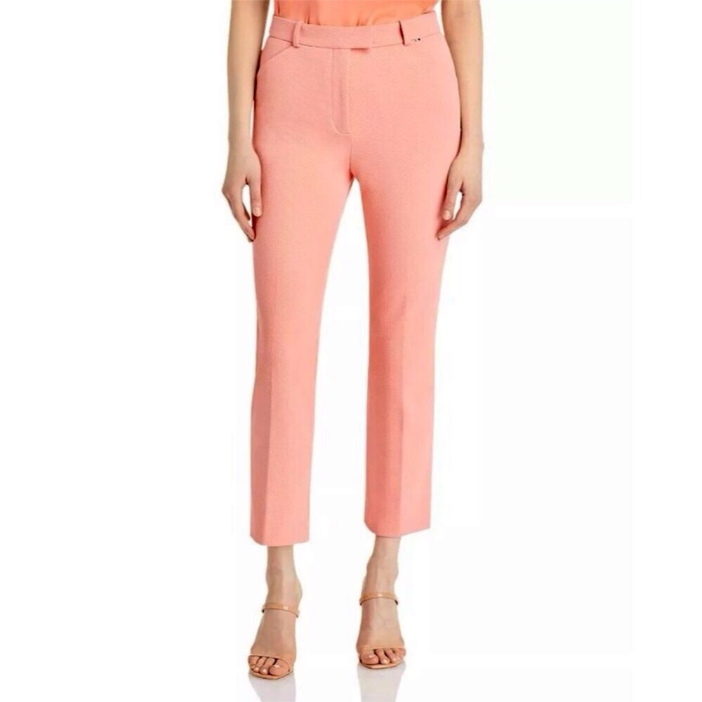 Hugo Boss Womens Pants Size 10 Tatiani Ponte Pink Textured Trousers New